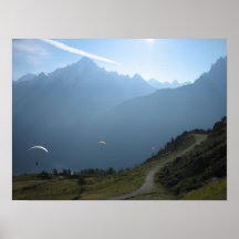 Poster: Paragliders Chamonix Valley France