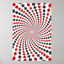 Poster: Poker Card Suits Spiral: Black Jack
