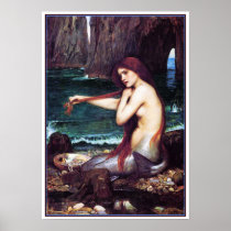 Poster/Print: A Mermaid by John Waterhouse