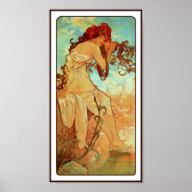 Poster Print: Art Nouveau - Mucha - Summer
