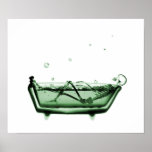Poster/Print X-Ray Skeleton Bath White Green