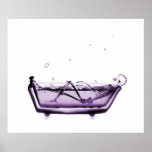 Poster/Print X-Ray Skeleton Bath White Purple