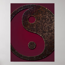 Poster, Rusted Grungy Metal Yin Yang Symbol