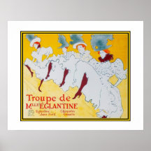 Poster Vintage Art Toulouse Lautrec Dancers