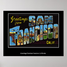 Poster vintage de San Francisco la Californie