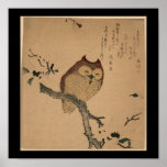 Poster-Vintage Japanese Art-Kobushi ni mimizuku