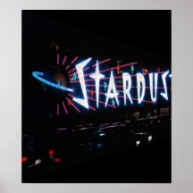 POSTER ~ VINTAGE LAS VEGAS STARDUST SIGN AT NIGHT
