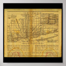 Poster-Vintage Maps-Chicago L Map