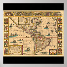 Poster-Vintage Maps-Jodocus Hondius 17