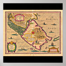 Poster-Vintage Maps-Jodocus Hondius 32