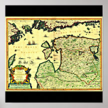 Poster-Vintage Maps-Jodocus Hondius 33