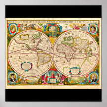 Poster-Vintage Maps-Jodocus Hondius 4