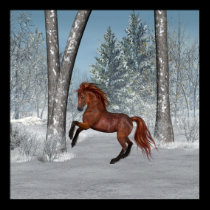 Poster Winter Scene Horse posters