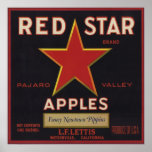 Poster with Cool Vintage Fruit Crate Label Print