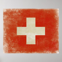 Poster with Distressed Switzerland Flag
