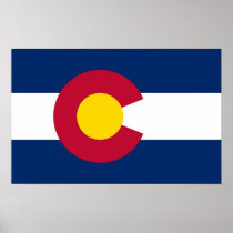Poster with Flag of Colorado, U.S.A.