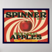 Poster with Vintage Crate Label Print for Apples