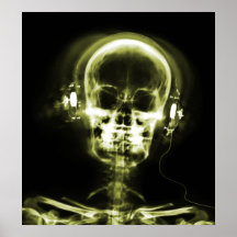 POSTER- X-RAY MUSIC SKELETON BLACK YELLOW