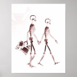 Poster- X-Ray Skeleton Couple Travelling Red
