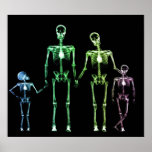 POSTER - X-RAY SKELETON FAMILY BLACK ORIGINAL