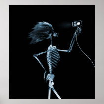 POSTER - X-RAY SKELETON HAIR STYLING BLUE