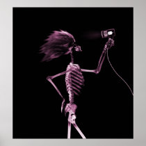 POSTER - X-RAY SKELETON HAIR STYLING PINK