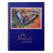 Posterized Blue Morpho Gratitude Journal