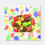 Posterized Hot Pepper Assortment Picture Magnets