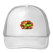 Posterized Hot Pepper Assortment Picture Mesh Hats