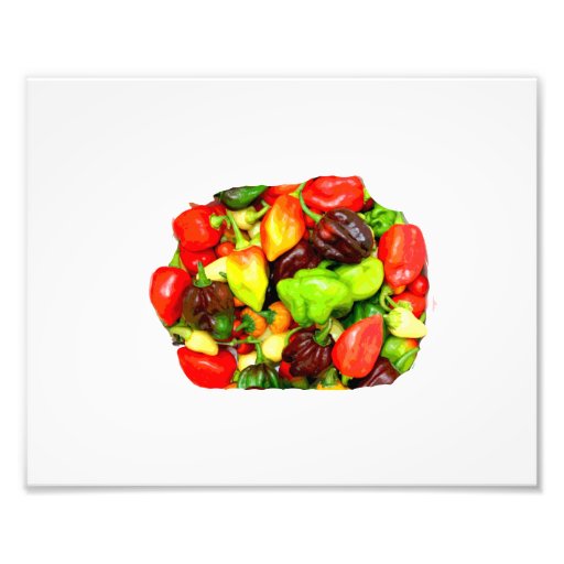 Posterized Hot Pepper Assortment Picture Photographic Print