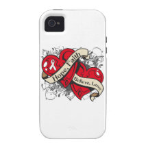 Postpartum Depression Hope Faith Dual Hearts iPhone 4/4S Case