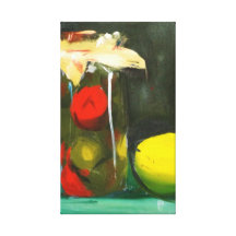 Pot de Veg avec la peinture de citron Impression Sur Toile