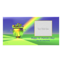 Pot d'or du jour de St Patrick d'or Photocarte Personnalisée