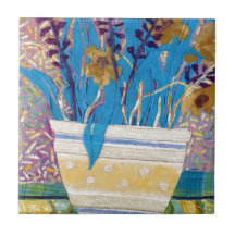Pot of Blue. Ceramic Tile