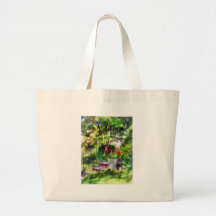 Pot of Geraniums Near Steps Bag