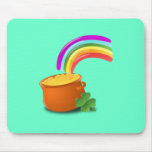 Pot Of Gold - Rainbow - Shamrock - St Patricks Day mousepads