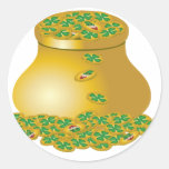 Pot Of Gold Round Stickers
