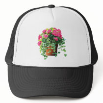 Pot of Pink Geraniums Mesh Hats