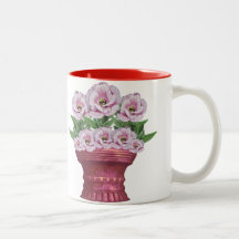 Pot of Prairie Roses Coffee Mugs