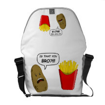 potato and fries messenger bags
