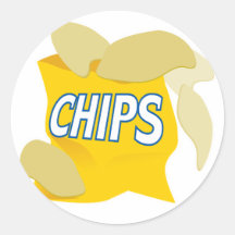 potato chips round sticker