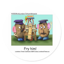Potato Criminals Funny Mugs Tees Cards & Gifts Round Sticker