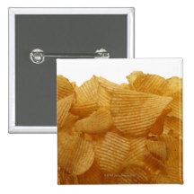 Potato crisps on white background, DFF image Button