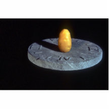 Potato on ancient sundial photo cut outs
