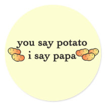 Potato Papa Round Stickers
