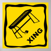 Poteau de signalisation de croisement de piano de  posters