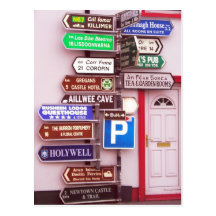 Poteau indicateur irlandais carte postale