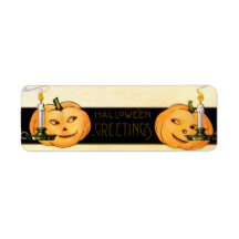 Potirons "salutations de Halloween " Étiquettes D’adresse Retour