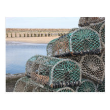 pots de homard sur une carte postale