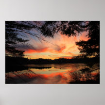Pottapaug Pond Sunset Quabbin Reservoir Print